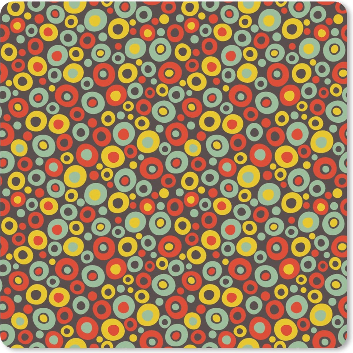 Muismat XXL 80x80 cm - Bureau onderlegger - Bureau mat Patroon - Jaren 70 - Retro - Bubbel - Bureaumat - Gaming mousepad xl - Bureaulegger groot - Computer deskmat