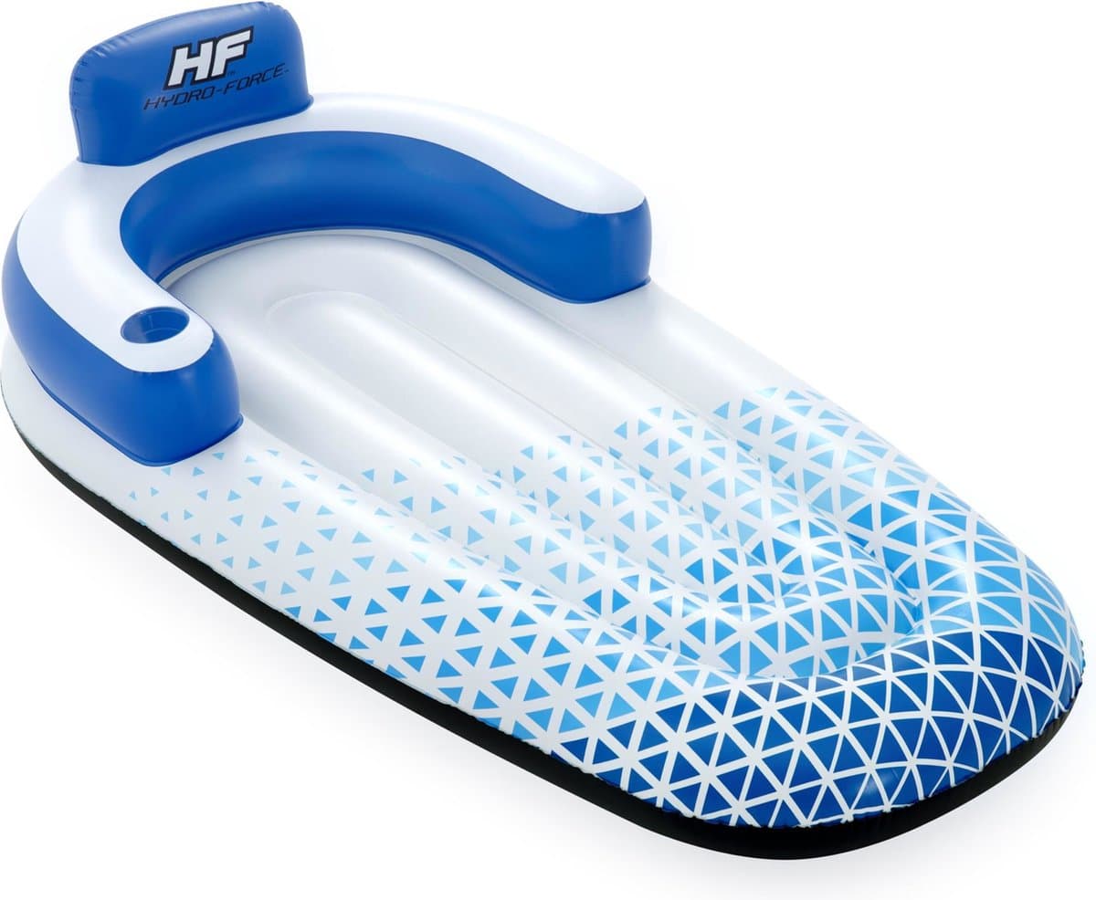 Bestway Hydro Force drijvende loungebed - blauw/wit, 191 x 107 cm