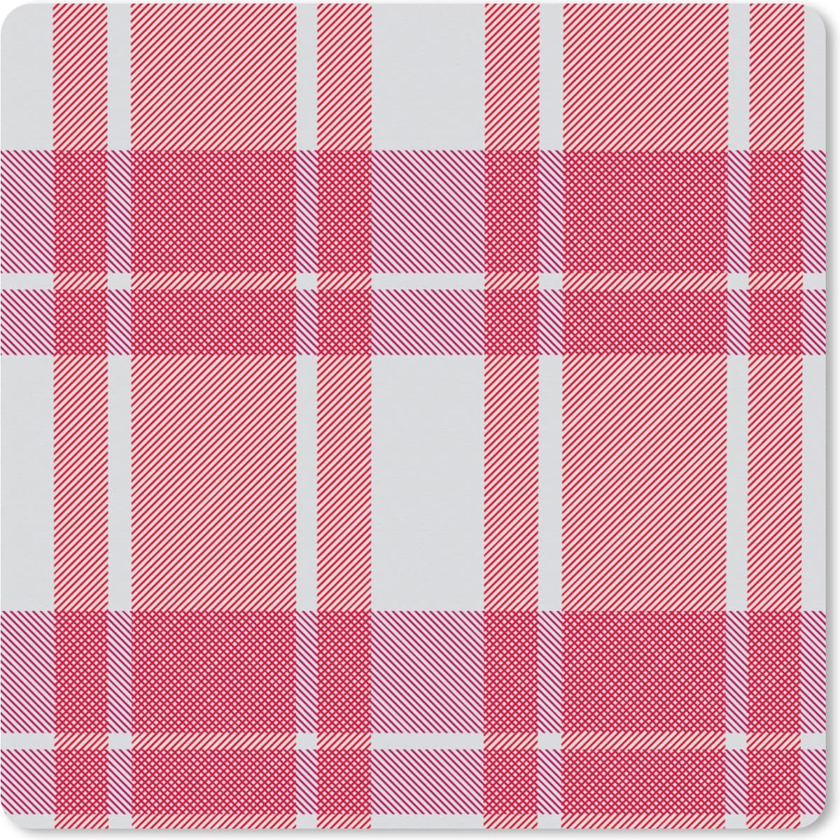 Muismat XXL 40x40 cm - Bureau onderlegger - Bureau mat Plaid - Roze - Patronen - Bureaumat - Gaming mousepad xl - Bureaulegger groot - Computer deskmat