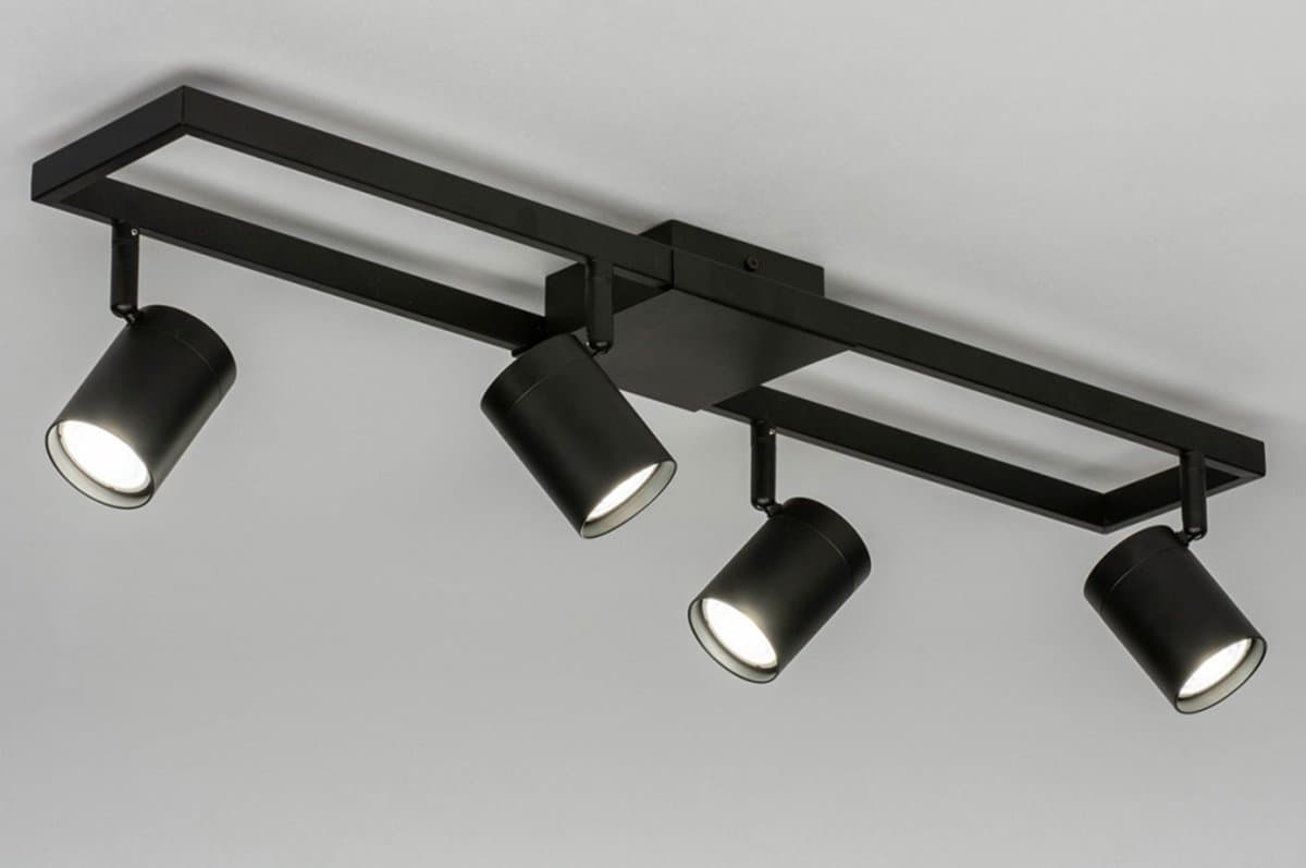 Lumidora Opbouwspot 73330 - MASON - 4 Lichts - GU10 - Zwart - Metaal