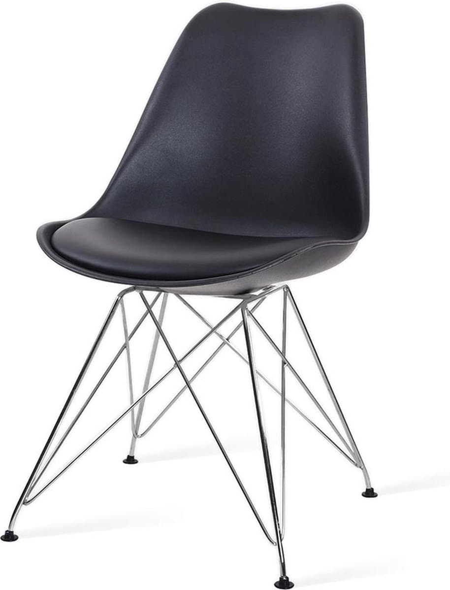 Essence Metal Eetkamerstoel zwart - chroom onderstel