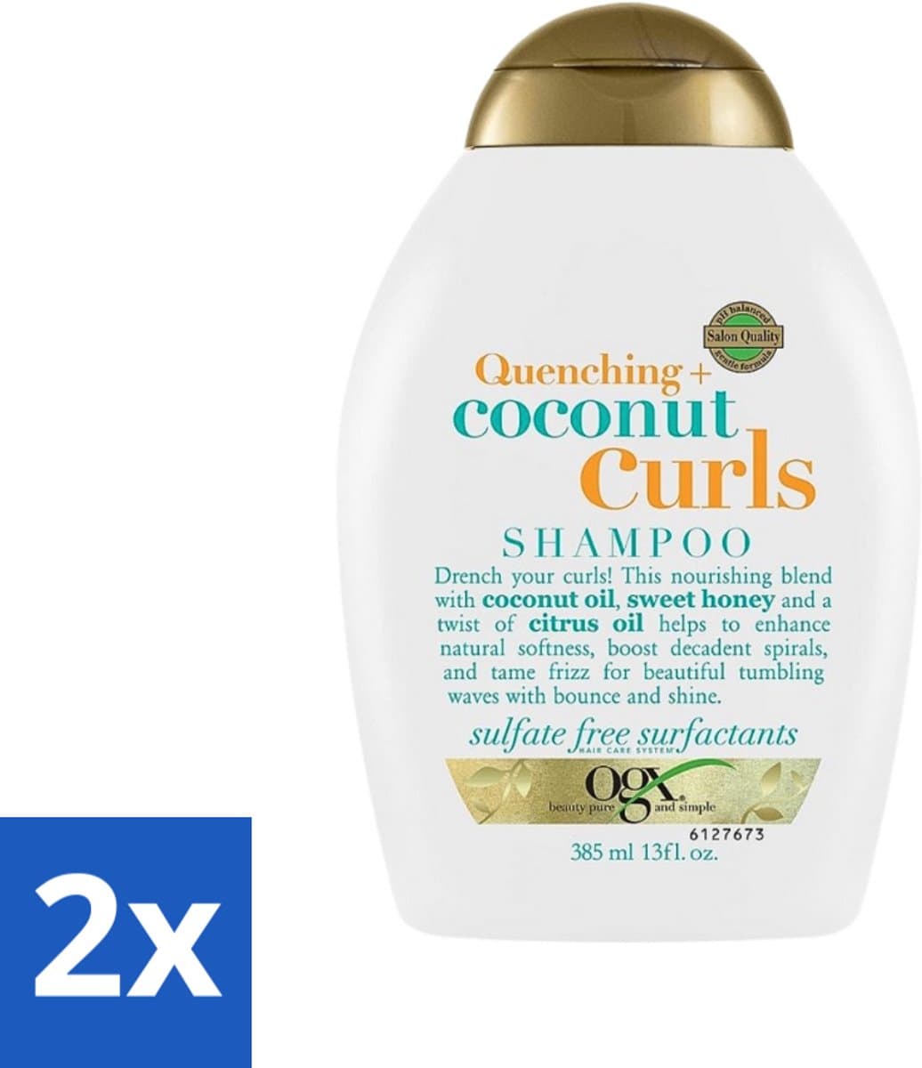 OGX - Coconut Curls - Shampoo - Krulverzorging - Hydraterend - 385 ml - Voordeelverpakking - 2 stuks