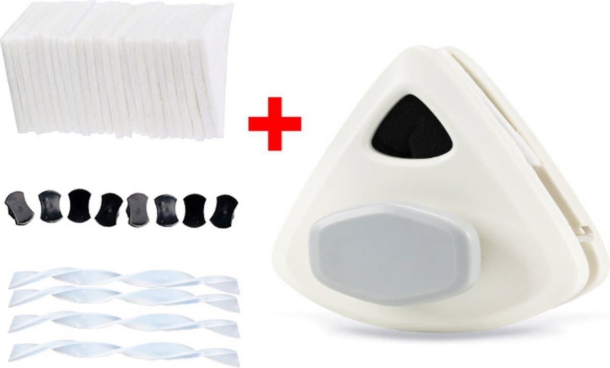 Anhichef® Magnetische Ramenwasser - Raamwisser Dubbel Glas 15-24mm Verbeterd Handvat - Ruitenreiniger 30 Doekjes - Ruitenwasser Set XL