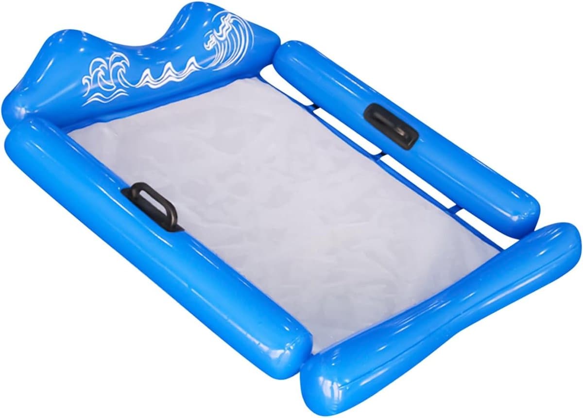 Zwembadhangmat - Waterhangmat Ligstoel - Ontspannen in Water - Robuuste Luchtdichte Constructie - 78 x 110 x 15 cm - Blauw