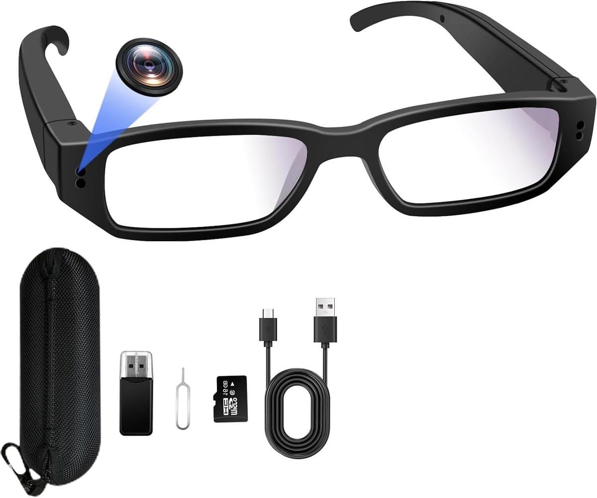 Bril met camera - Verborgen opname - Outdoor activiteiten - HD 1080p video - 16 GB kaart - Zwart