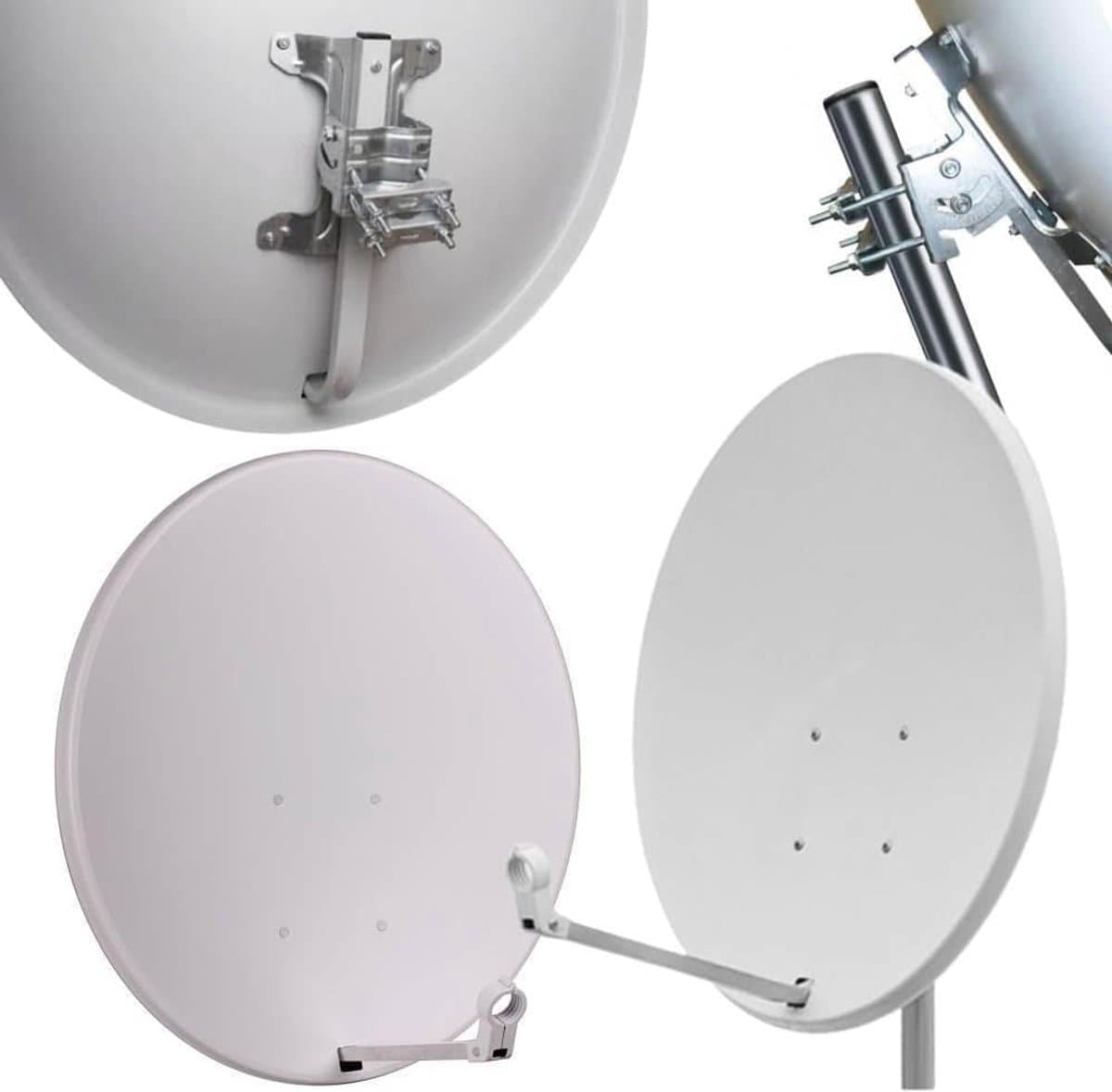 Satellietschotel - Antenne Ontvanger - Digitale Televisie - Robuuste Constructie - 90 cm - Wit