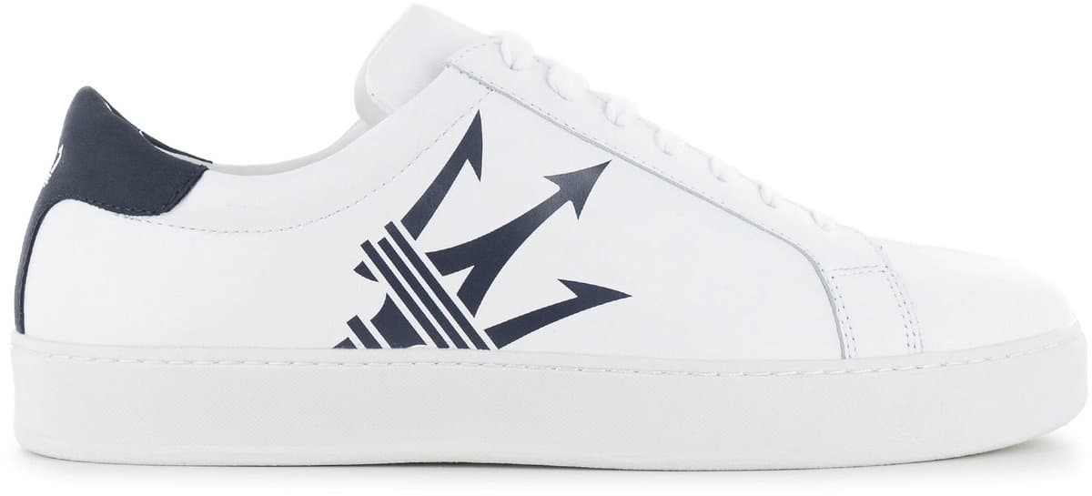 Maserati Maxi Trident Leather - Heren Sneakers Schoenen Wit 9200326 , Maat: EU 40