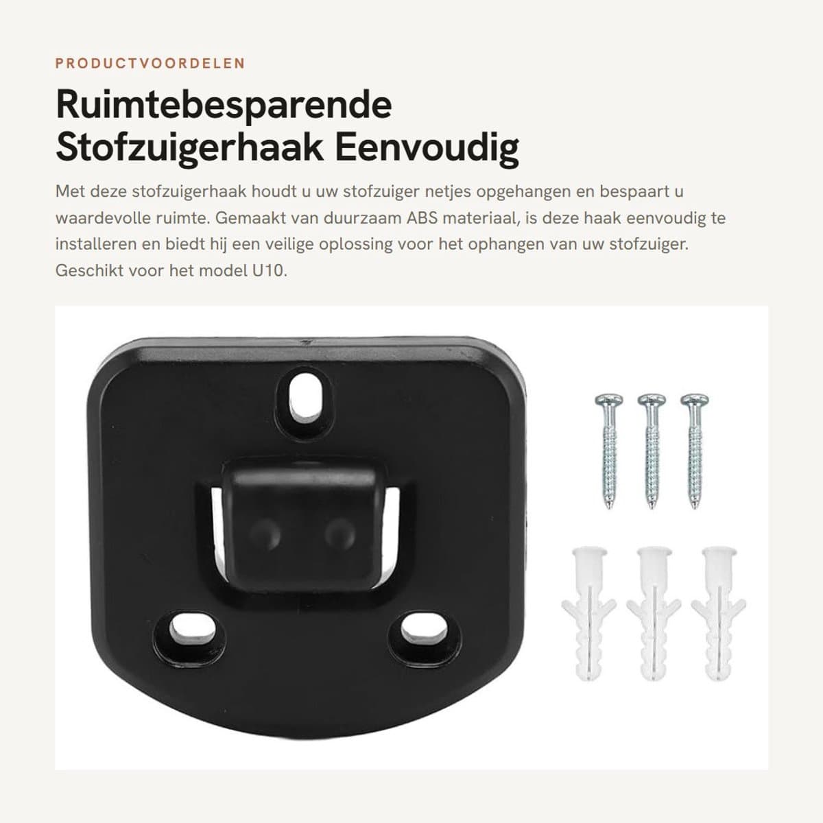 Dailygoods - Ruimtebesparende Stofzuigerhaak Eenvoudig te Installeren