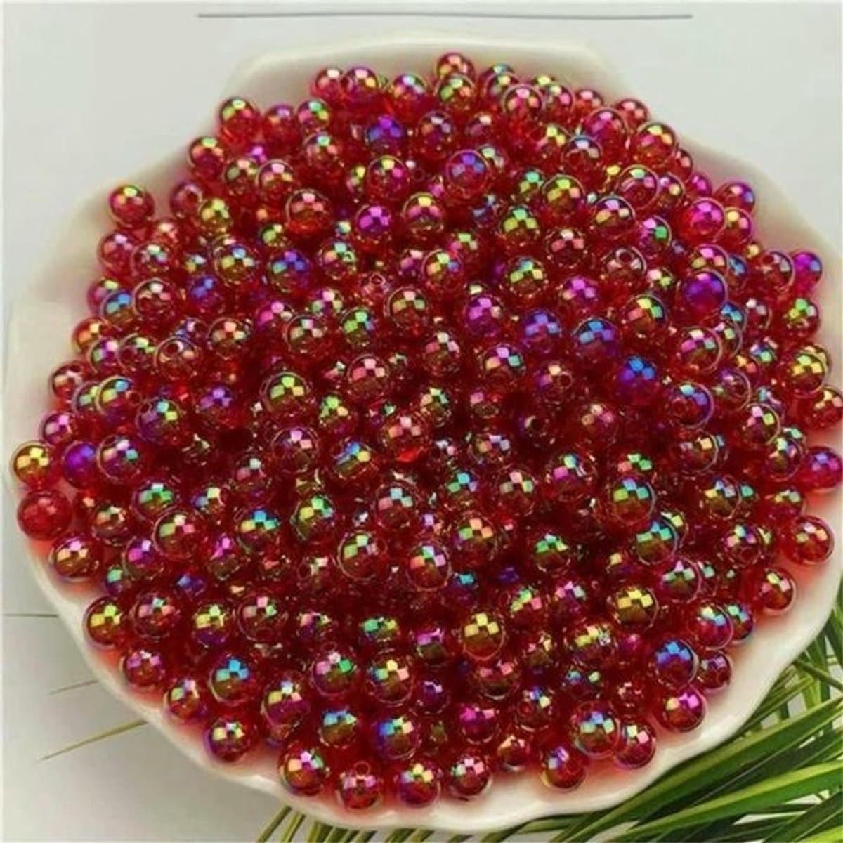 Acryl Kralen - Ronde Kralen - Sieraden Maken - Recht Gat - 8mm 100 stuks - AB Kleur
