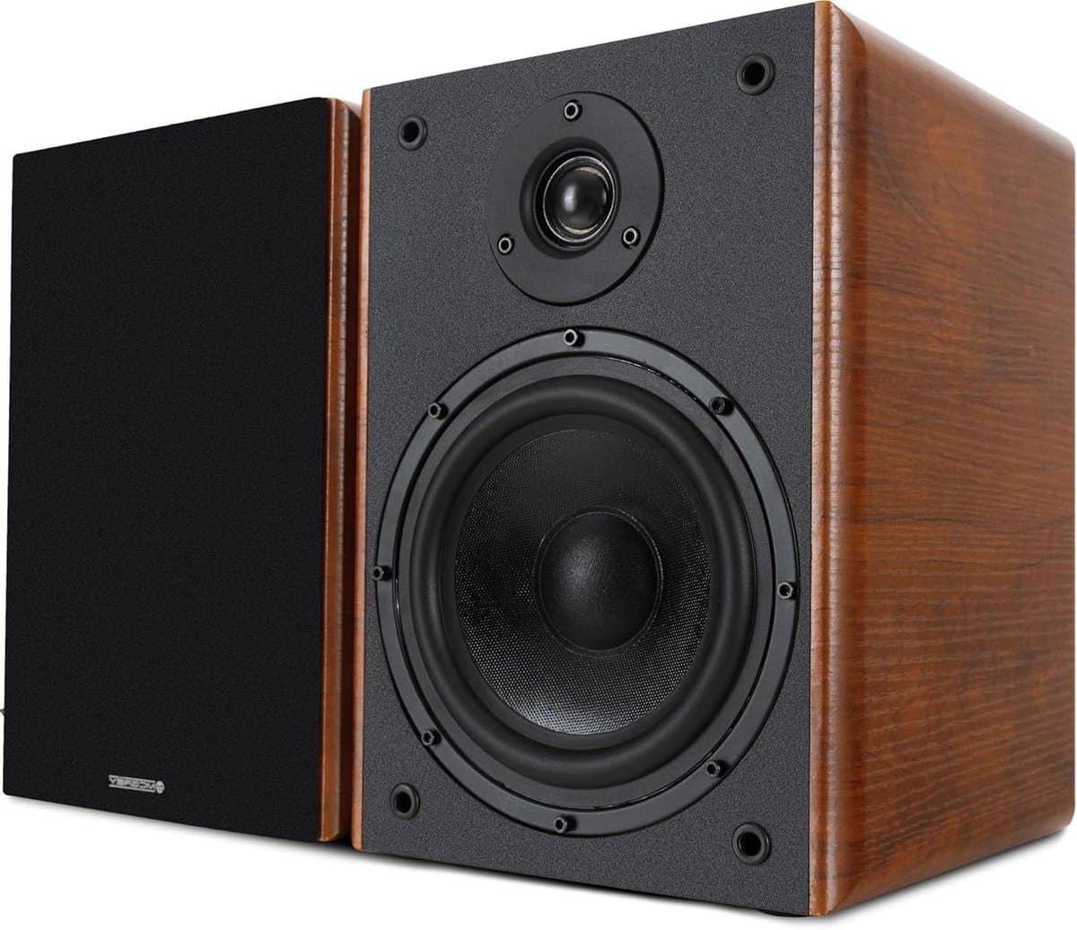 Boekenplankluidsprekers - Compacte Hifi-boxen - Muziek Luisteren - 2-Weg Systeem - 65 Inch Woofer - Bruine Houtlook