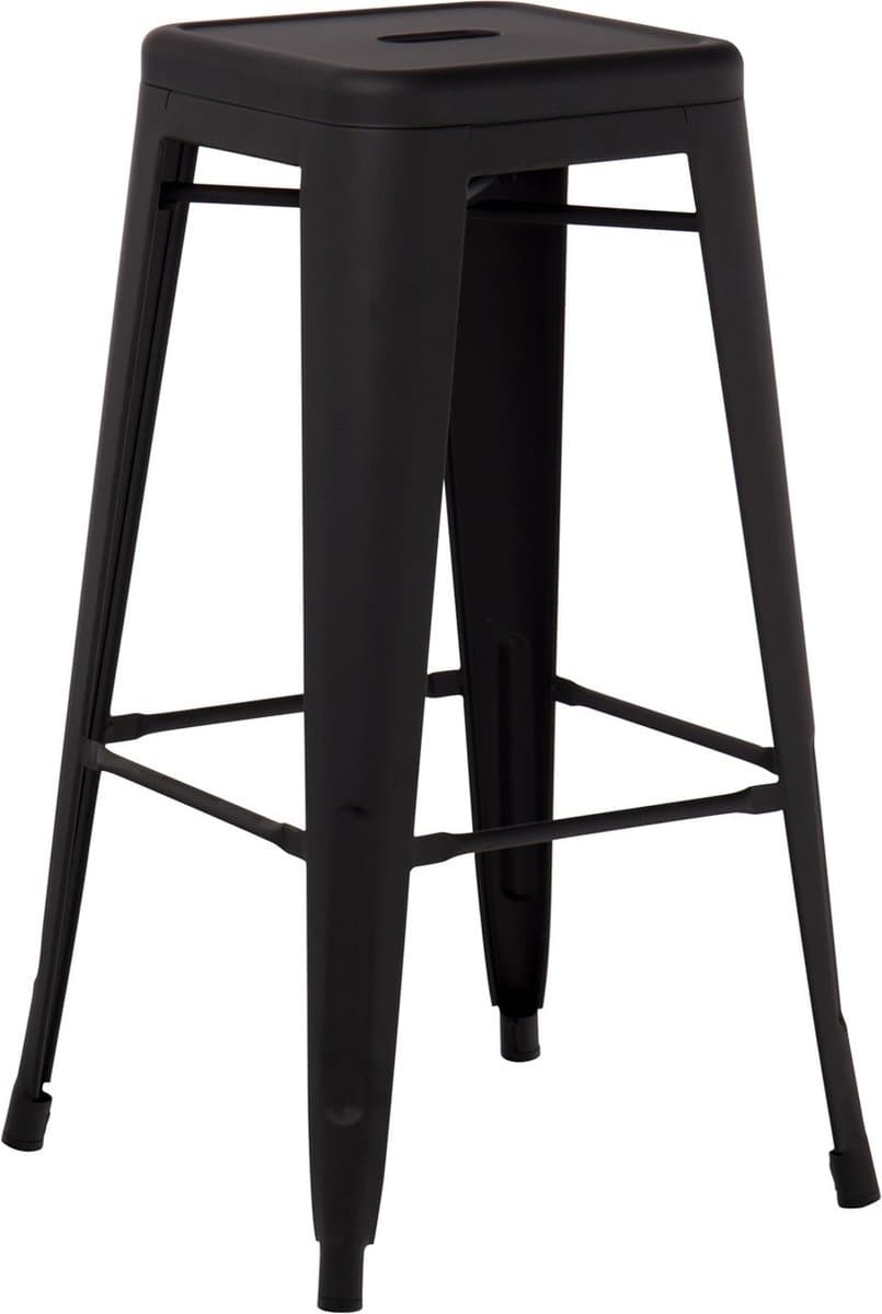 Legend Metalen barkruk mat zwart - 77 cm
