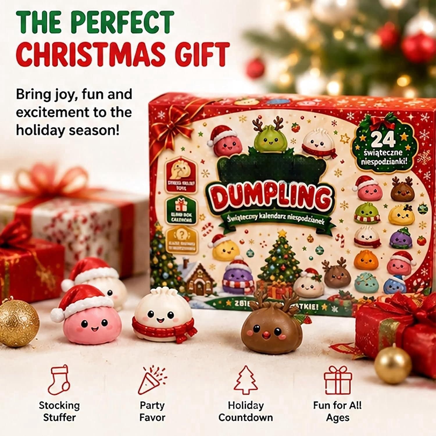 Ulisem - Kerstmis Squishies Adventkalender 2027 - 24 Dagen Countdown Set - Stressbal Fidget Toys - Zachte Knijpfiguren - Kerstcadeau Voor Volwassenen - Feestelijke Sfeer