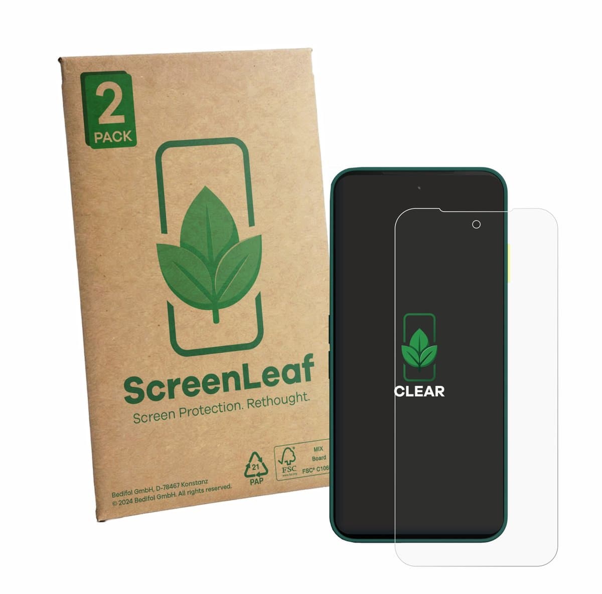 ScreenLeaf - Screenprotector voor Fairphone 6 - Duurzame schermbescherming Folie Beschermfolie transparant 2 Stuks