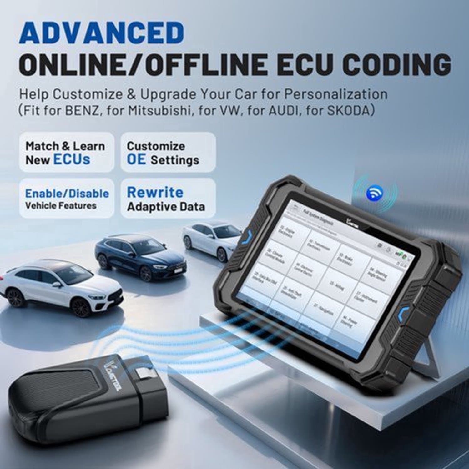 Auto Diagnose Scanner 8 Inch Bluetooth Wifi - Volledige Systeemdiagnose OBD2 Scanner - 5000mAh Batterij - Plastic Behuizing - Voor Werkplaats En Garage