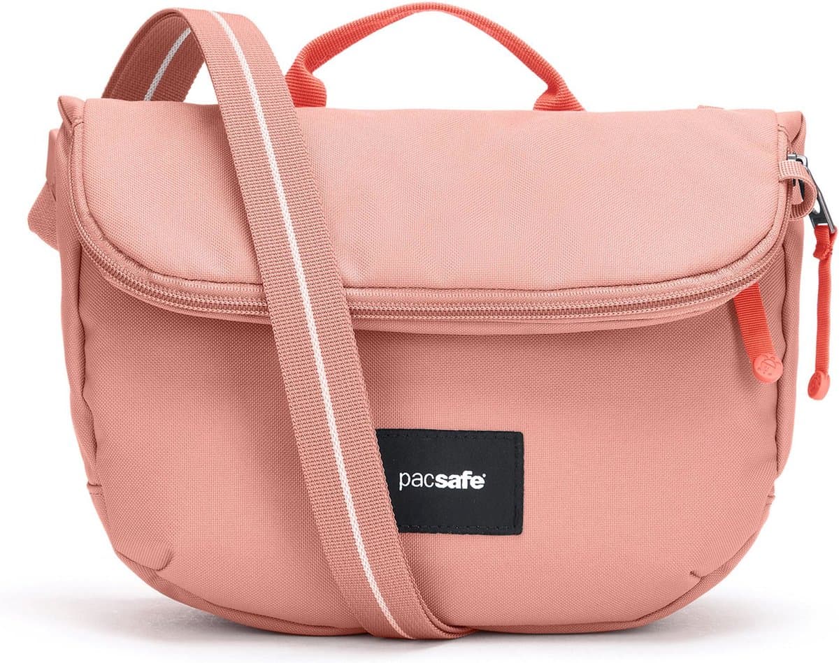 Pacsafe GO Saddle Crossbody tas - 3.5L - RFID - Anti-diefstal - Waterafstotend - Gerecycled - Festivaltas - Roze