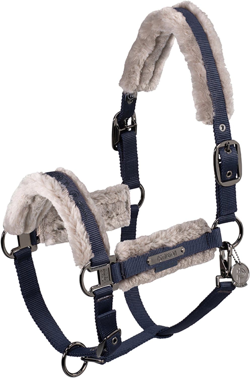 Eskadron Halster Eskadron Platinum Double Pin Girth Faux Fur Donkerblauw