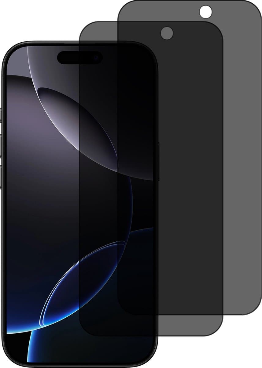 Privacy Screen protector Geschikt voor iPhone 16 Pro Max screenprotectors Privacy - 2 Stuks - Full screen protector tempered glass van gehard glas