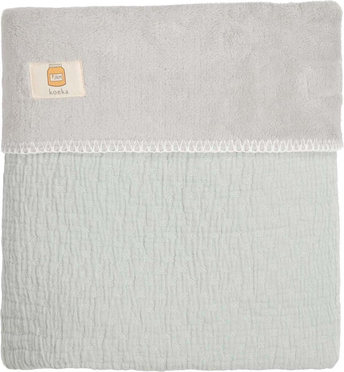 Koeka Ledikantdeken Elba Teddy - fresh leaf/silver grey 100x150cm