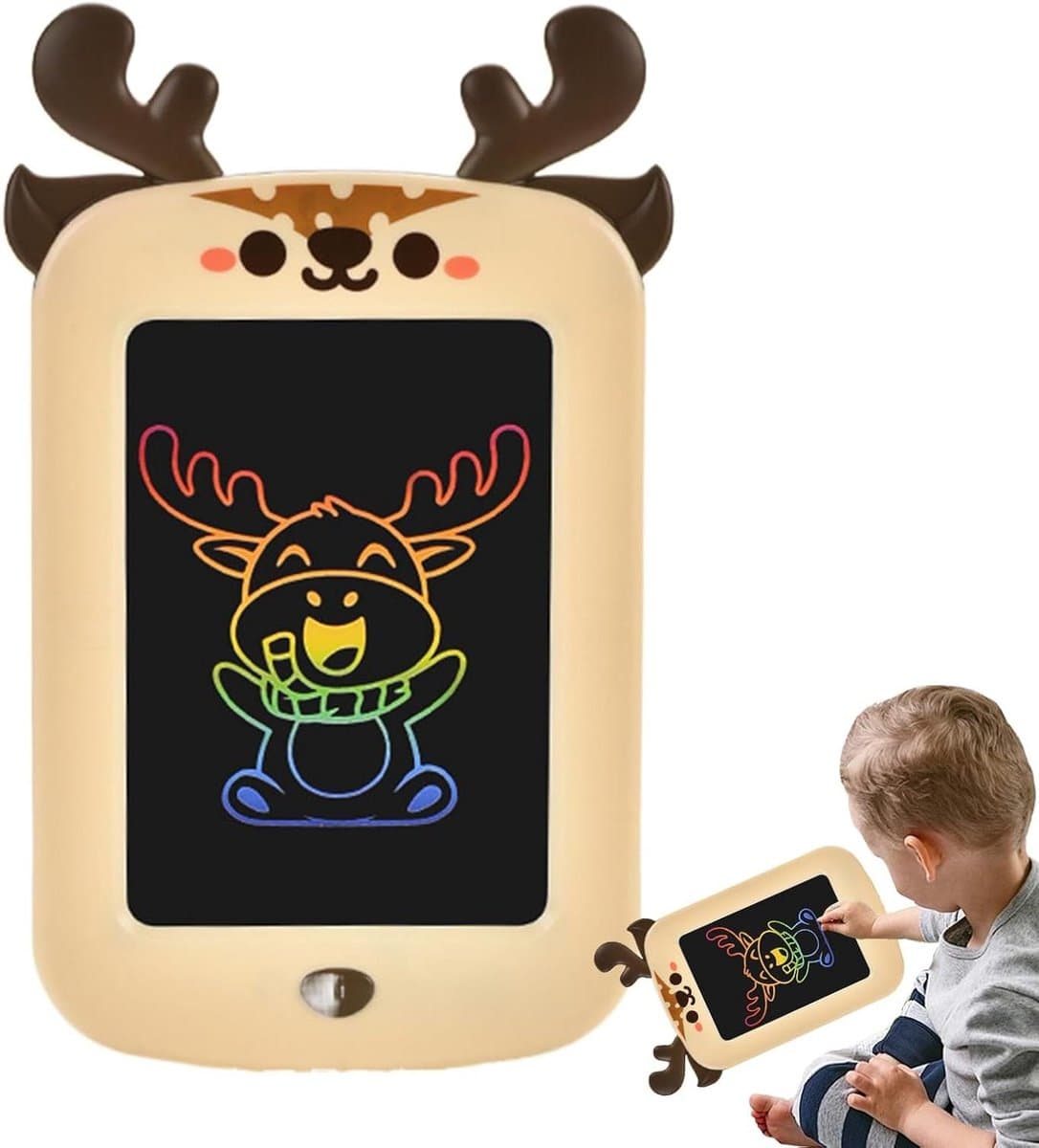 Schrijftablet - Tekentablet Kids - Creatief Leren - Drukgevoelig Scherm - 21.5cm - Bruin
