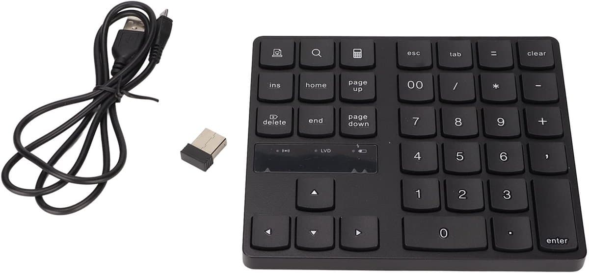 Dailygoods - Draadloos Numeriek Toetsenblok - Ergonomisch - Draagbaar - Stil - 35 Toetsen - Geschikt voor Pc Laptop Desktopcomputer