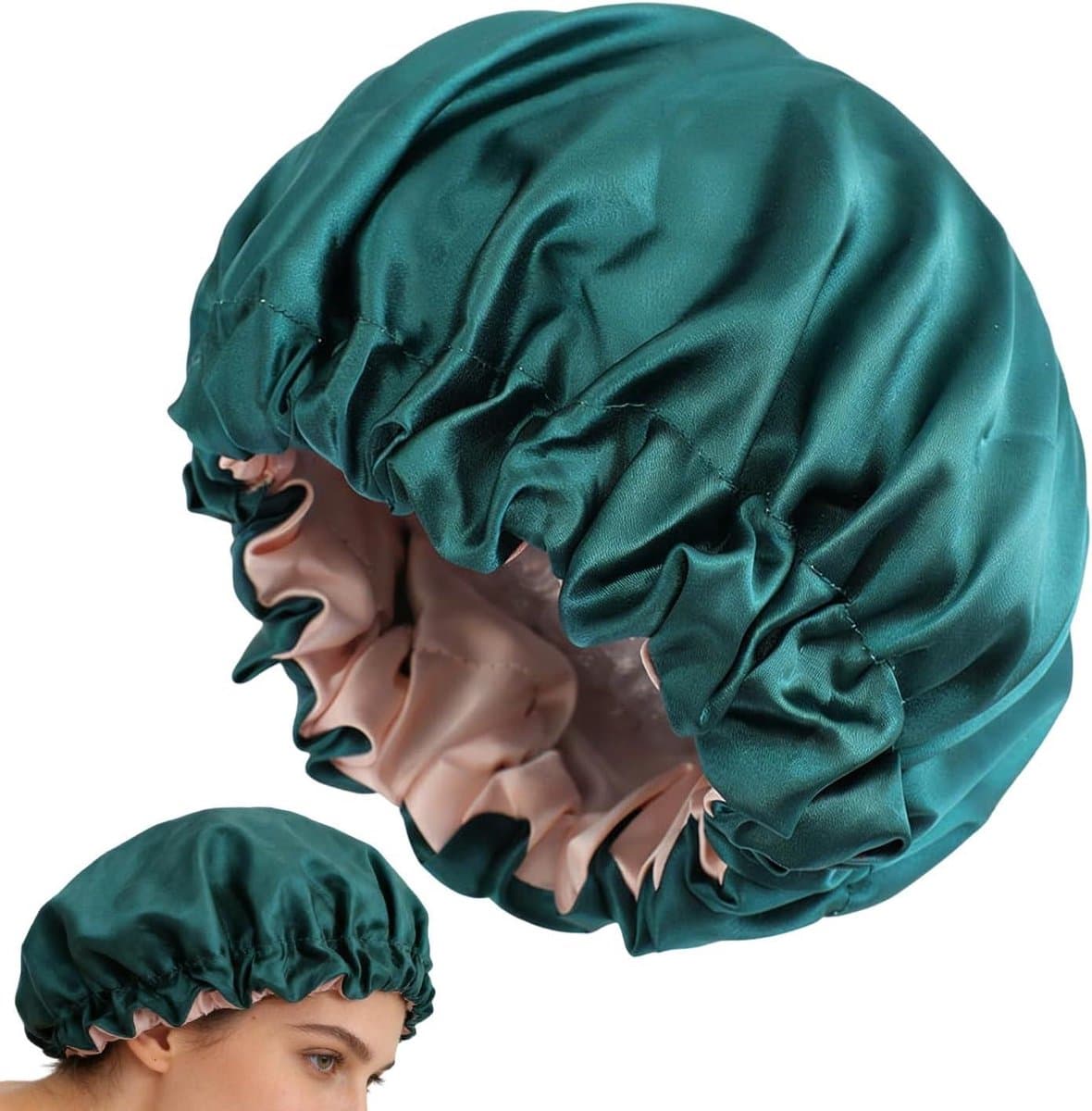 Herbruikbare Douchemuts - Haarkap - Haar Beschermen - Dubbele Laag - 24 x 22 cm - Zwart