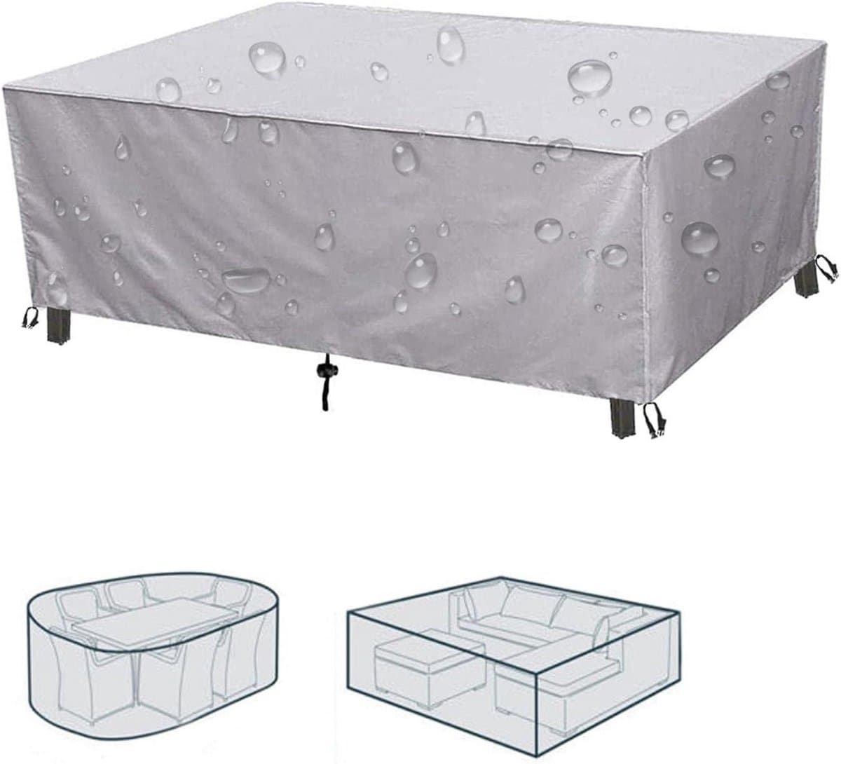 Bankhoes voor buiten - TerrasmeubelBeschermer - Meubels beschermen - Zwaar waterdicht materiaal - 85 x 80 x 80 cm - Zilver