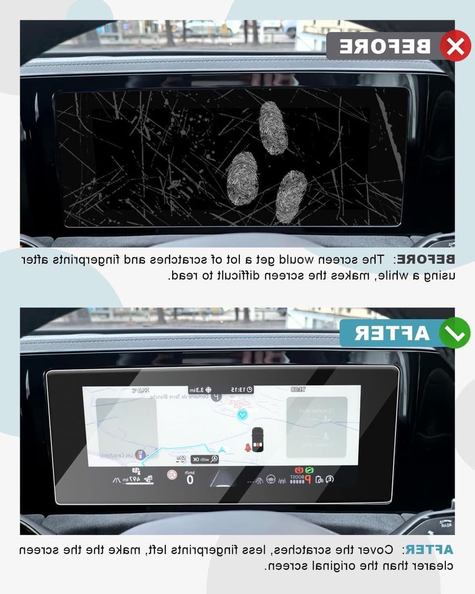 Navigatie Beschermfolie en Gehard Glas Screen Protector voor VW Tiguan 3 en Passat B9 Variant 2024-2025, 12.9 Inch en 10.25 Inch, Voor optimale Bescherming en Schermhelderheid