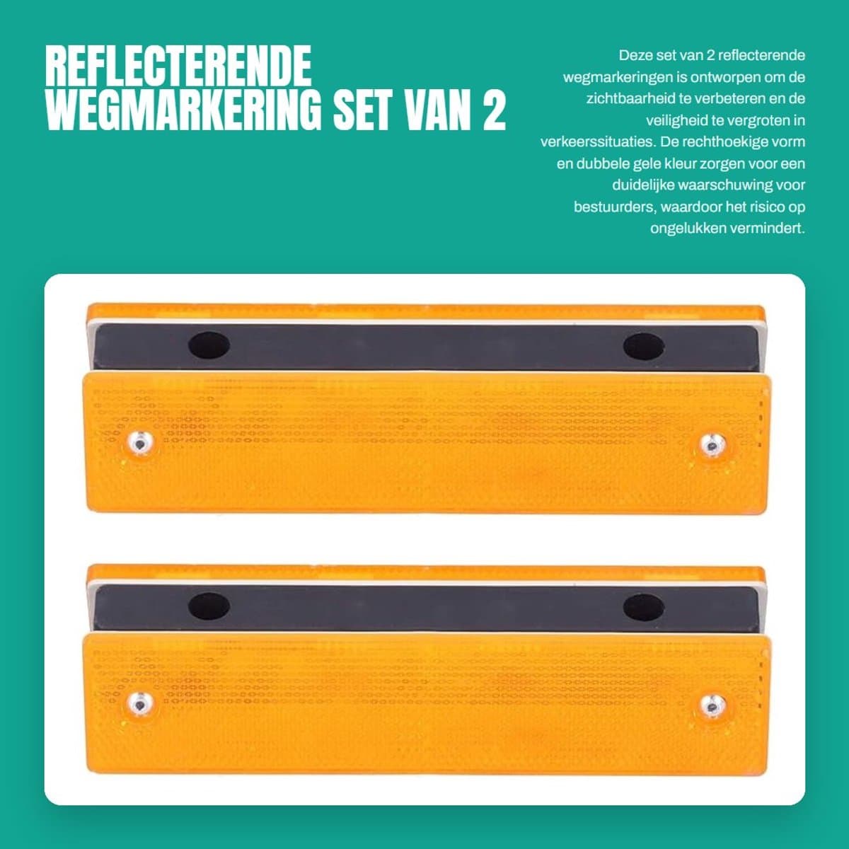 Dailygoods - Reflecterende Wegmarkering Set van 2 voor Veiligheid