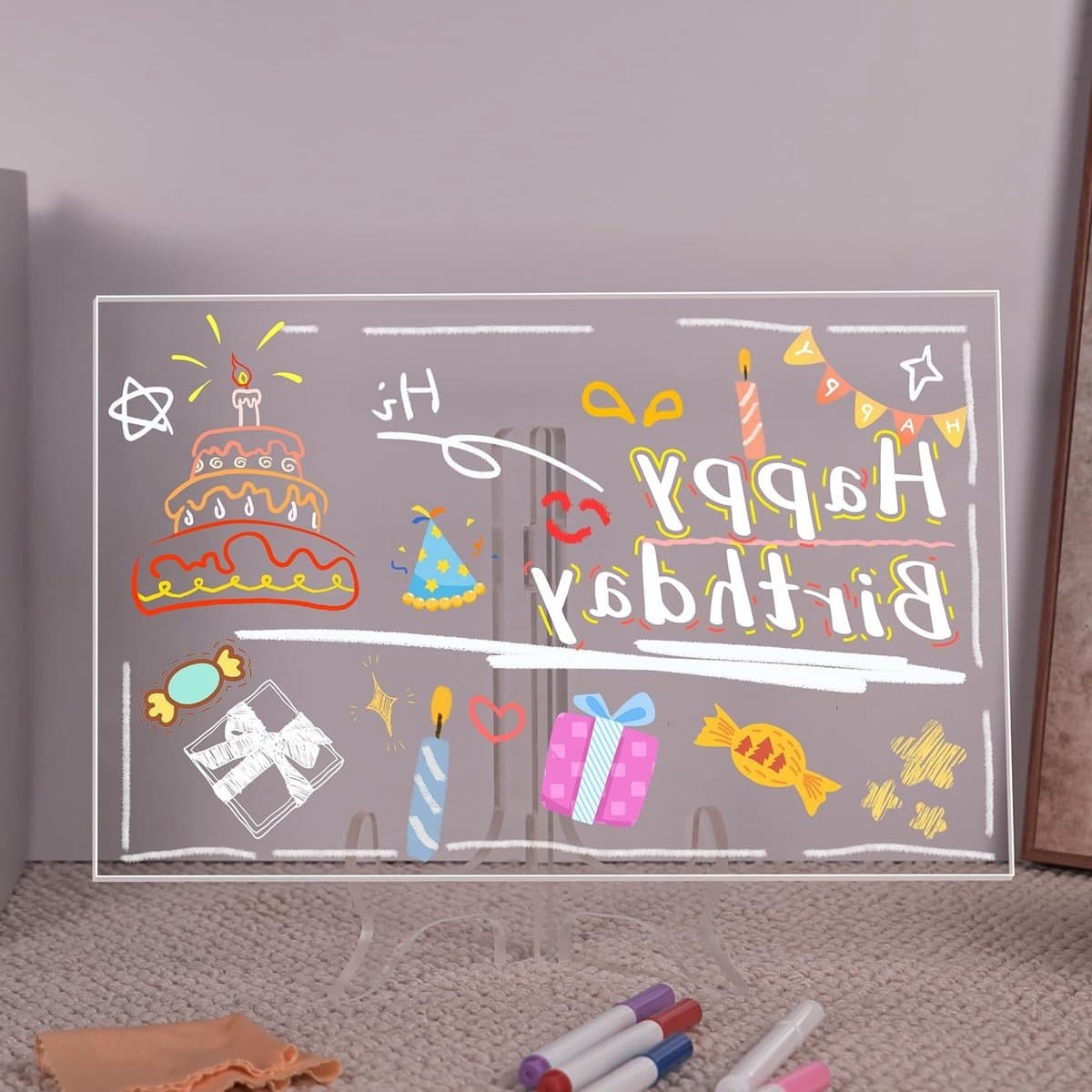 Acryl Planner voor de Koelkast, Herbruikbaar en Wasbaar, Ideaal voor Organisatie en Menu Planning met 7 Kleurrijke Pennen en Wisdoek