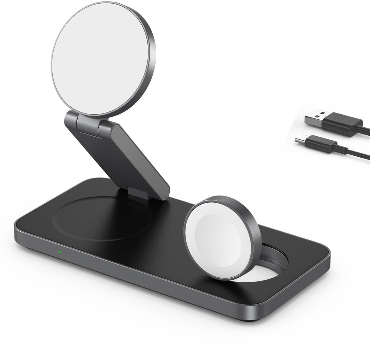 Oplaadstation - 3-In-1 Draadloos Oplaadstation - MagSafe Voor iPhone Apple Watch AirPods - 3 Stuk - Reisgebruik Zwart