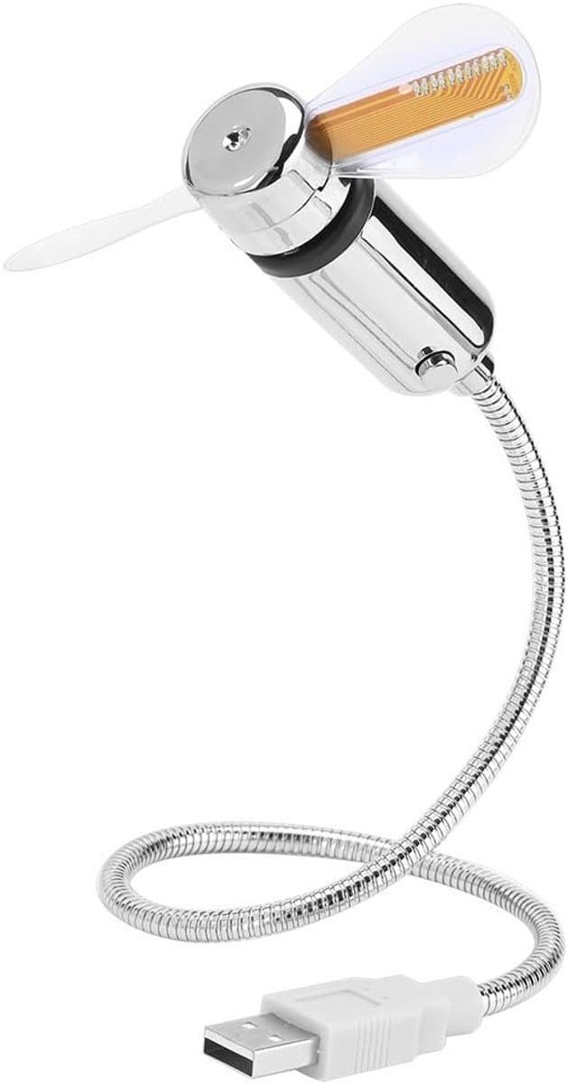 Programmable RGB USB Mini Ventilator met Flexibele Nek en Zachte Bladen voor PC en Laptop