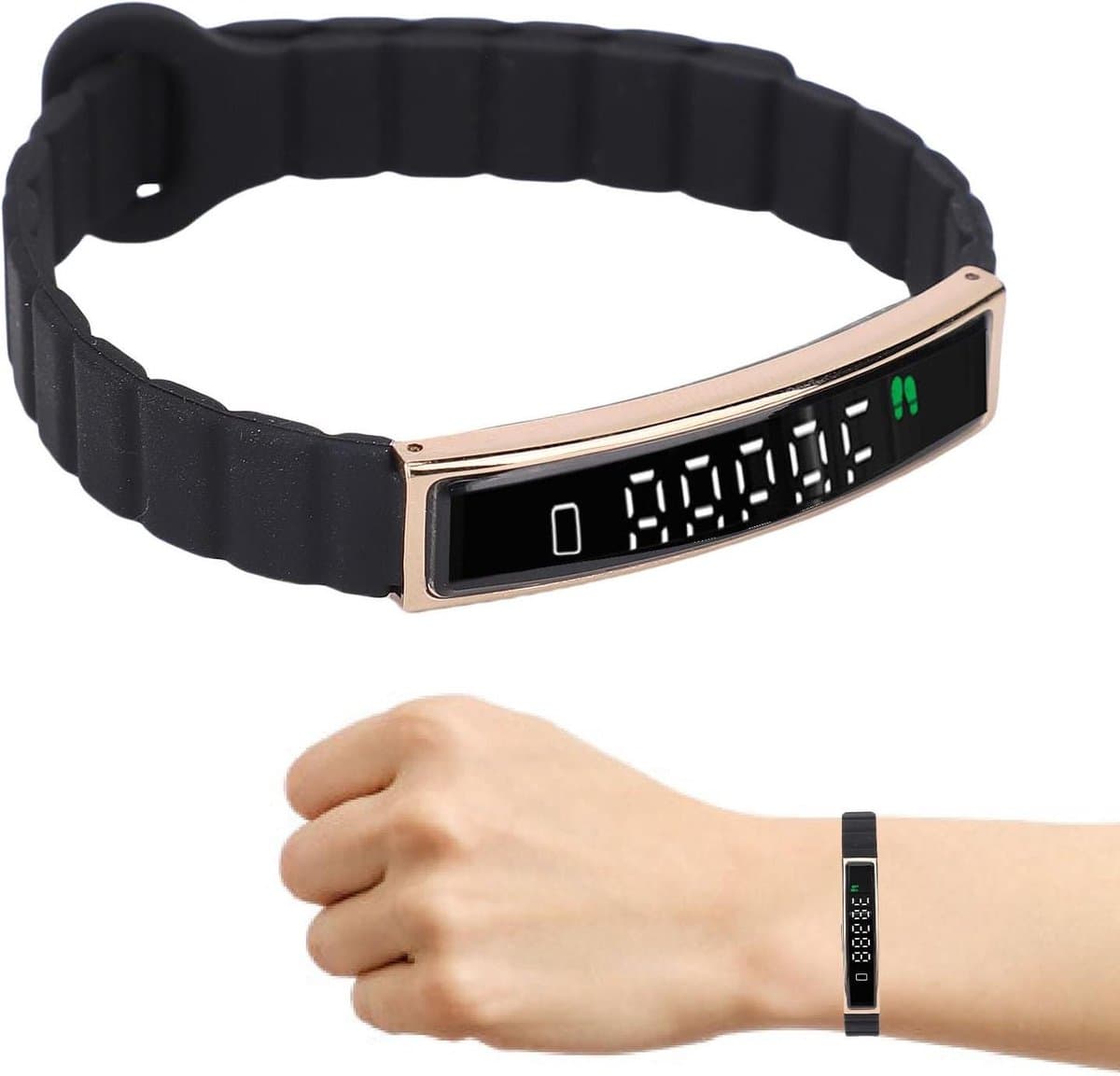 Fitness Tracker Band - Slimme Armband - Sportgegevens Bijhouden - Magnetische Bevestiging - 5.6 mm Dik - Goud