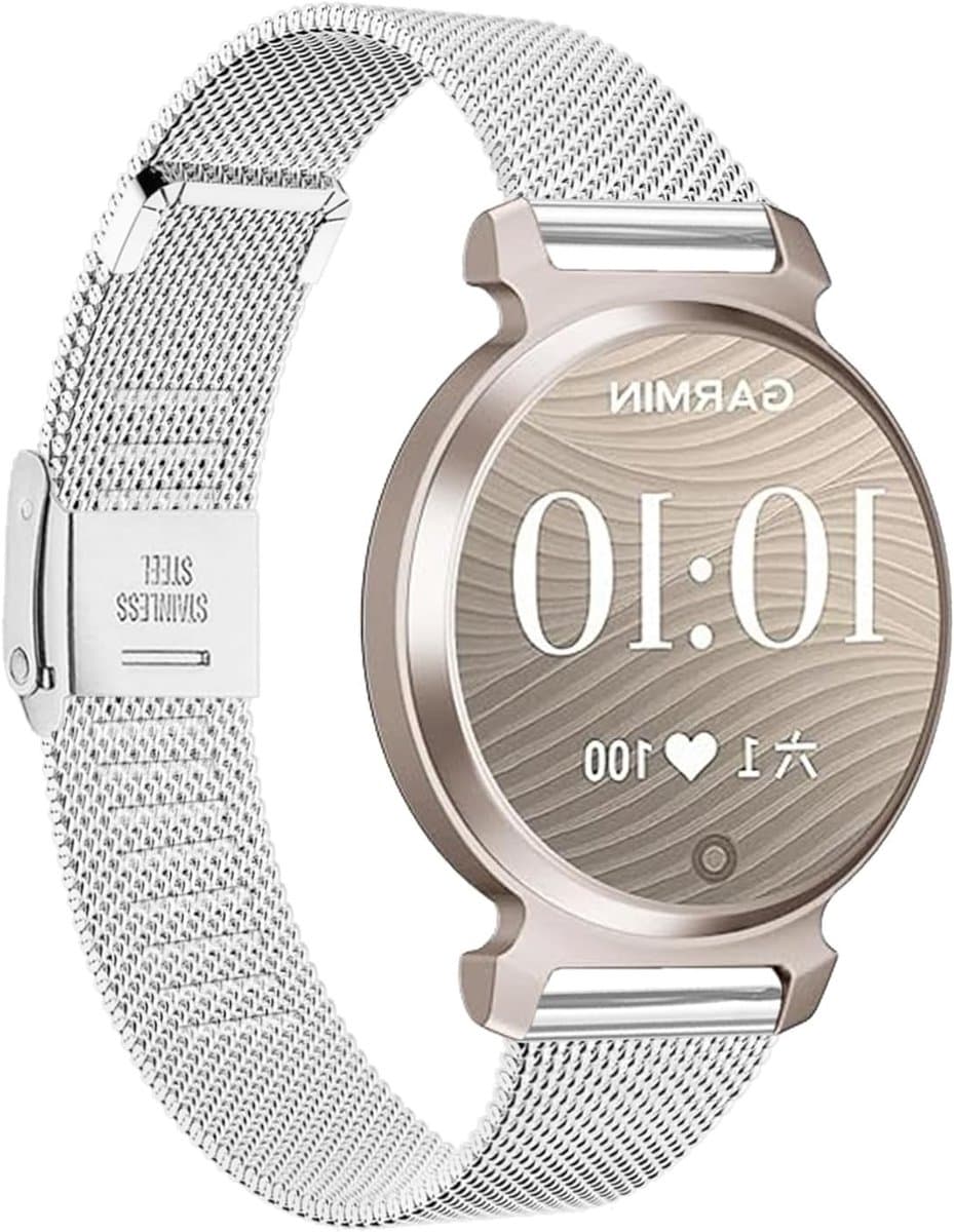 Stalen Horlogeband 14mm voor Garmin Lily 2 - Duurzame Metalen Band voor Vrouwen, Verstelbaar en Stijlvol