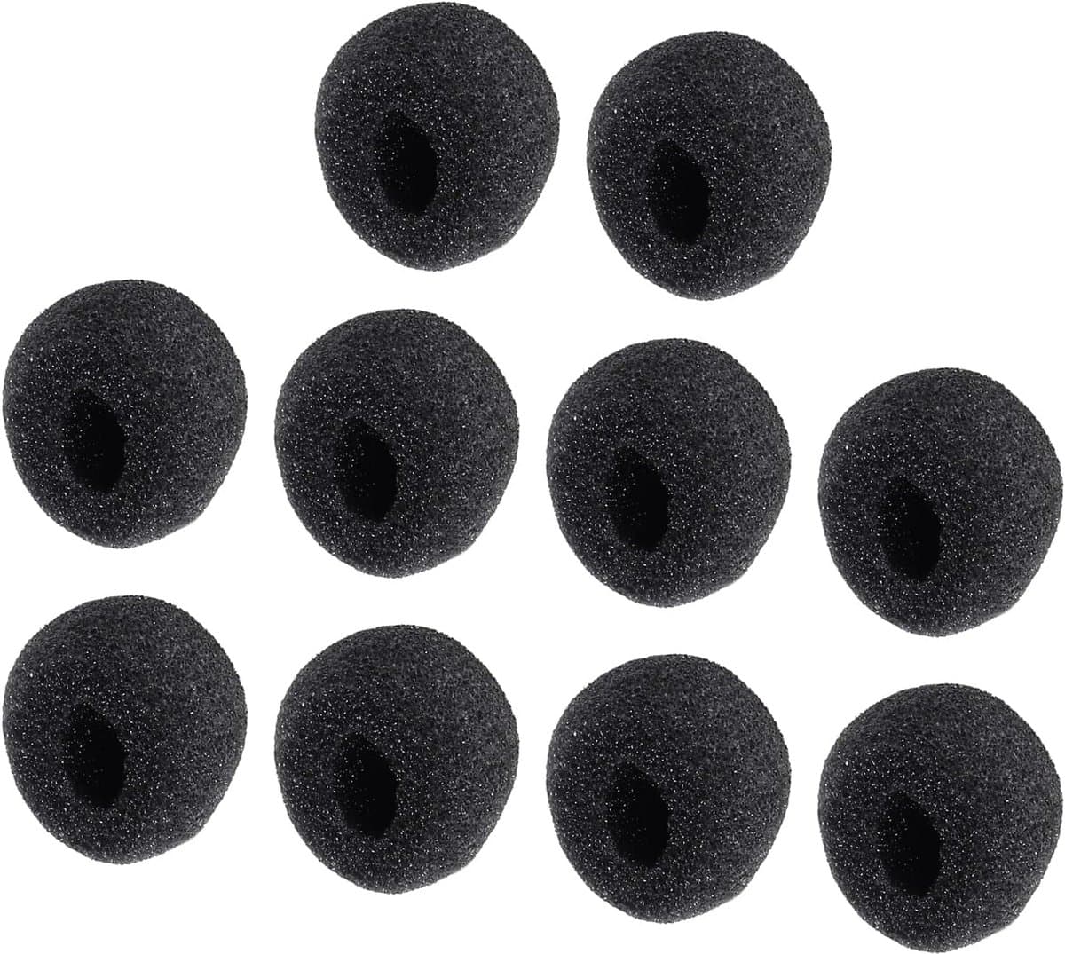 Mini Foam Windscherm voor Microfoon - 10 stuks, Geschikt voor Revers Headset, Lavalier en Headsetmicrofoons, Zwart