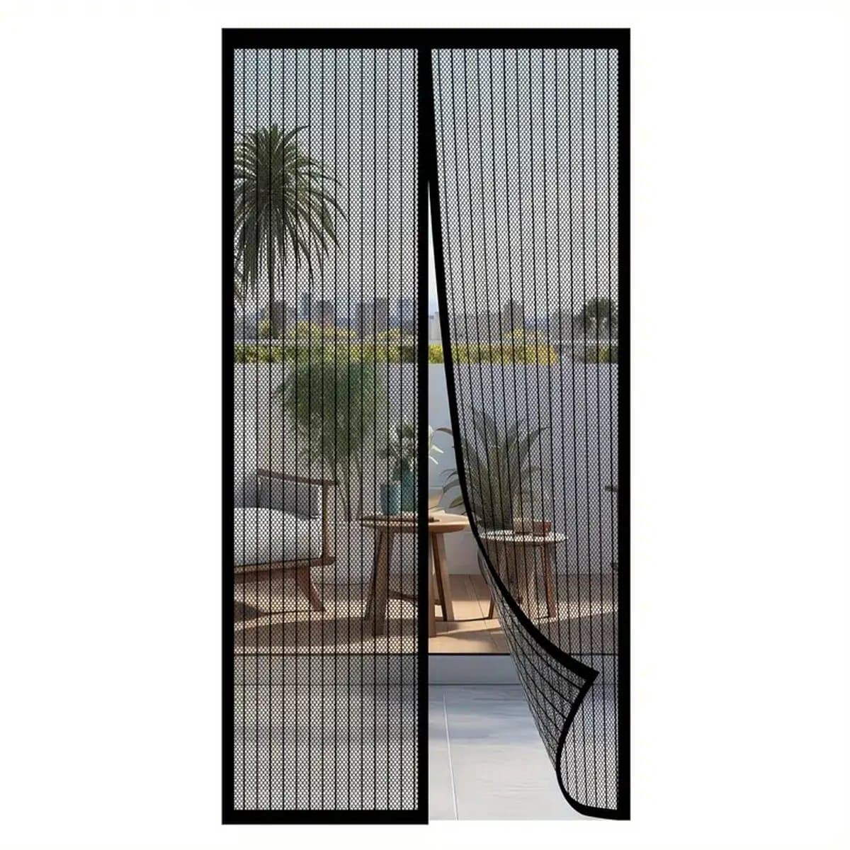 ForDig Vliegengordijn 85x220 cm - Glasvezel A-kwaliteit - Luxe Deurhor Magnetisch - Horgordijn – Vliegengordijn – Hordeur - Zwart
