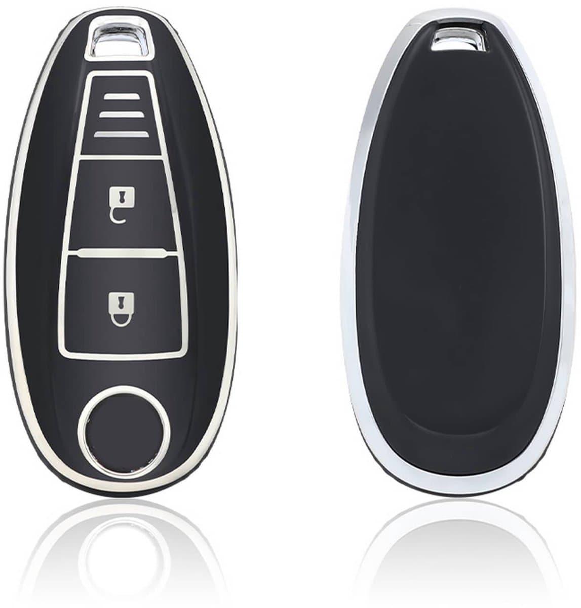 Autosleutel Hoesje geschikt voor Suzuki - Sleutelcover - TPU Cover Sleutelhoes - Accessoires - zwart