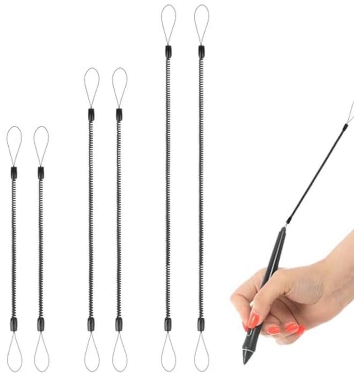 6 Stuks Intrekbare Touchscreen Pennen met Elastische Tether voor Tablets