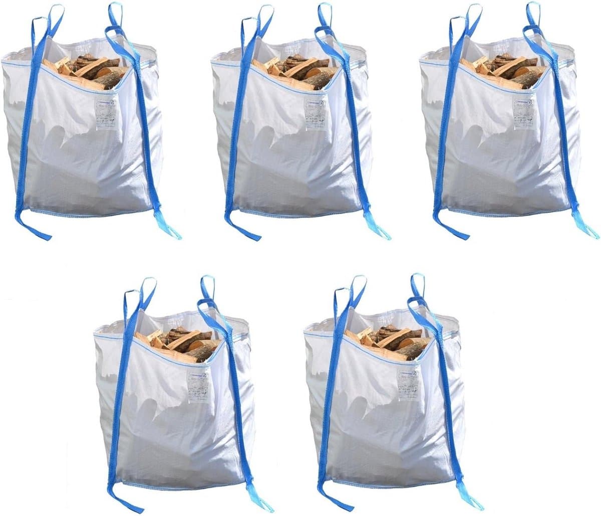 Big Bag 90x90x90 cm - 5 stuks - 1000 kg laadcapaciteit - Ideaal voor transport en opslag