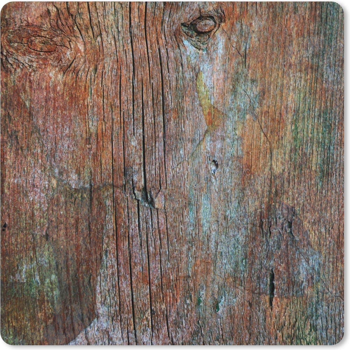 Muismat XXL 80x80 cm - Bureau onderlegger - Bureau mat Industrieel - Plank - Hout - Roest print - Bureaumat - Gaming mousepad xl - Bureaulegger groot - Computer deskmat