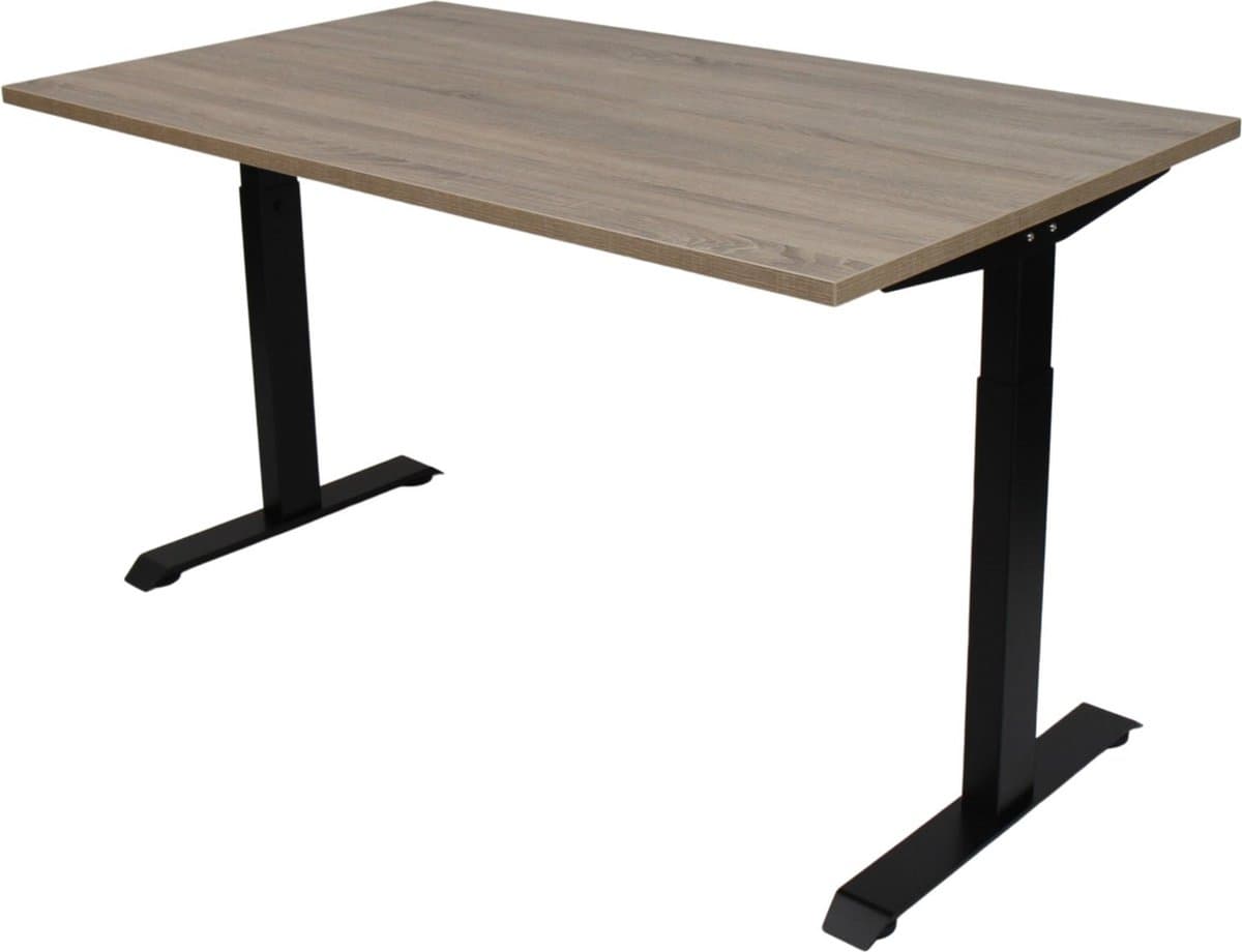 Office Hero® Cosmic - In hoogte verstelbaar bureau zwart frame - Game bureau - Computertafel - Werktafel - 120x80 - Robson eik