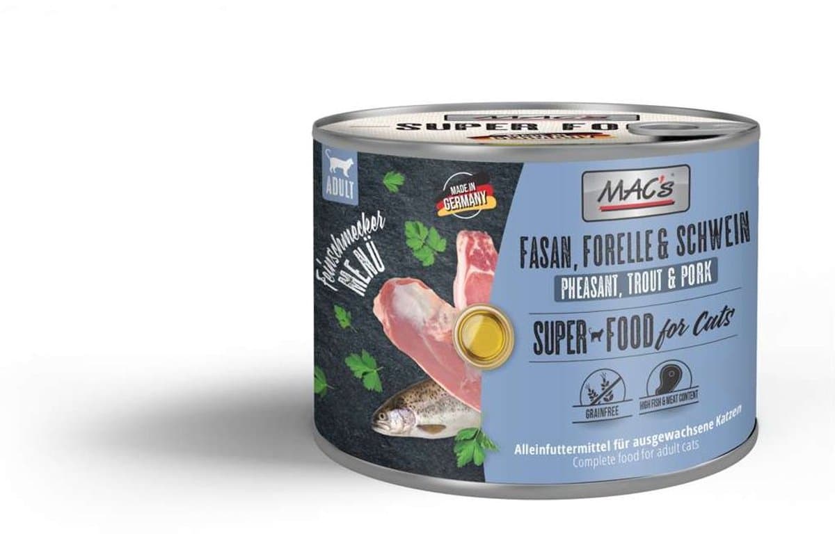 MAC's CAT - Gourmet blik 6x200g - Fazant, forel met varkensvlees
