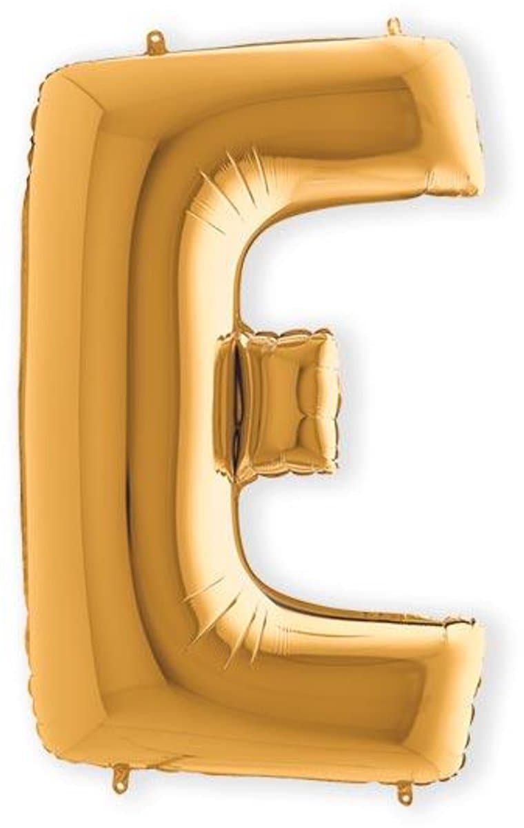 Folieballon letter E goud (100cm)