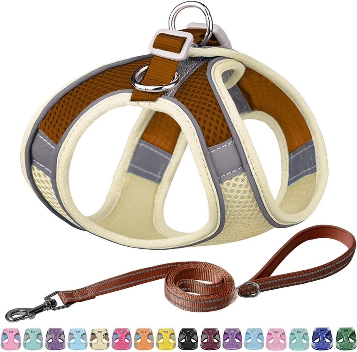 KIRA® Hondentuig - Hondenharnas - Hondentuigje - Beige - 18cm x 17cm x 5cm