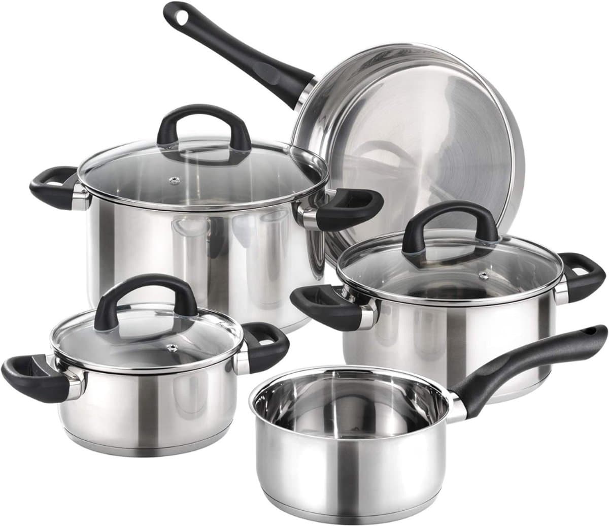 Kavo Pannenset - 5 Stuks - Pannen - Pan Set - Zilver - 24cm x 24cm x 9cm