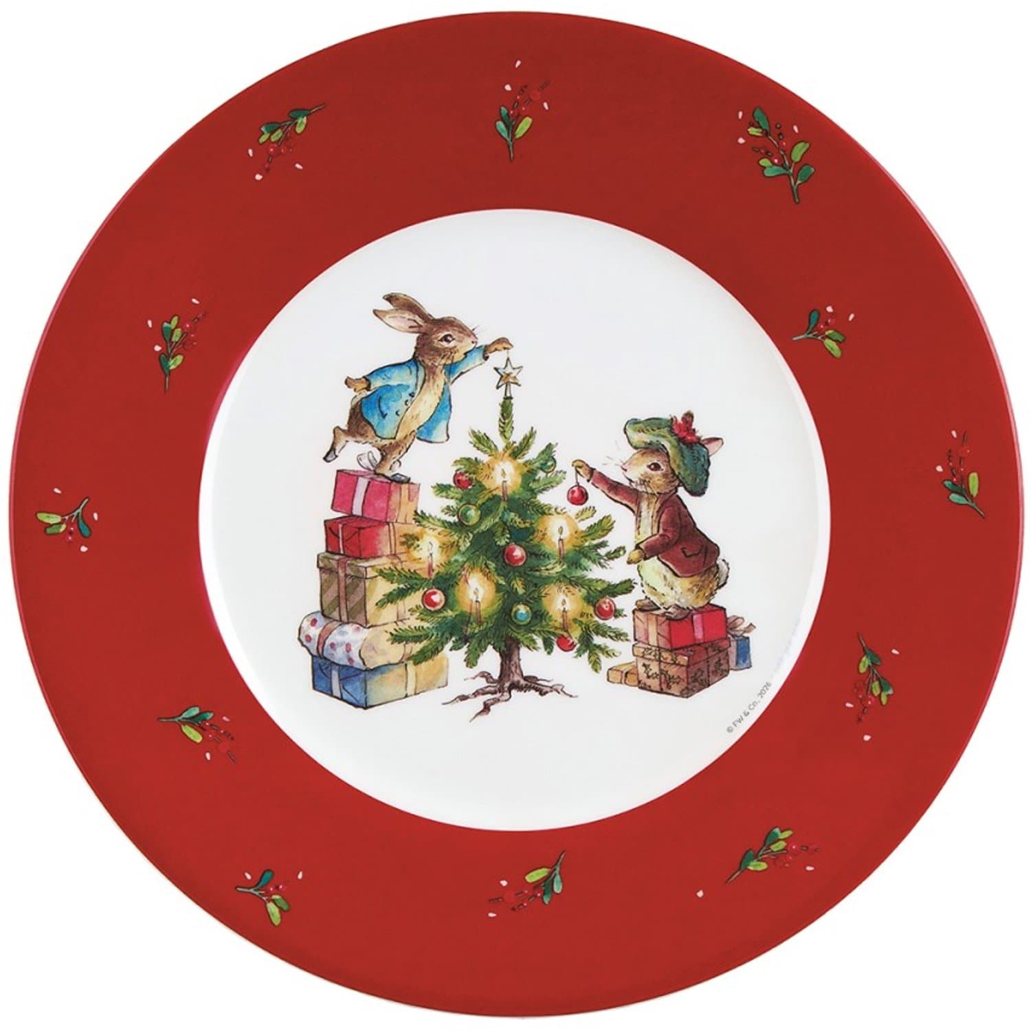 Kerst Bordje Peter Rabbit 20 cm