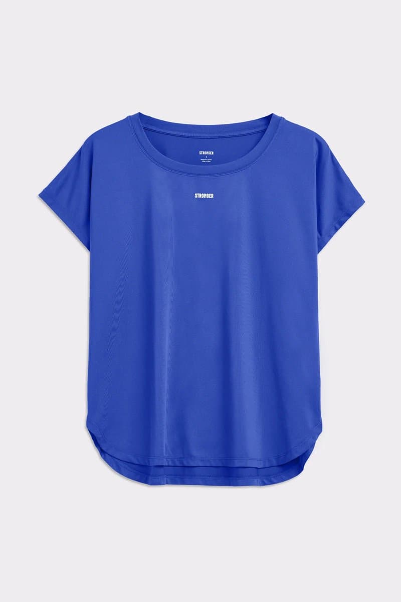 STRONGER - drop t-shirt - Training t-shirt korte mouw dames - Blauw