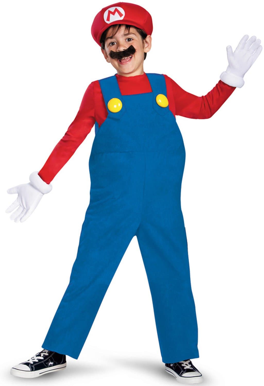 Disguise officieel Deluxe Nintendo Super Mario kostuum voor kinderen, Mario Fancy Dress Up Outfit voor jongenskinderen, Halloween Verjaardag Wereldboekendag Week Mario Bros kostuum voor kinderen Medium