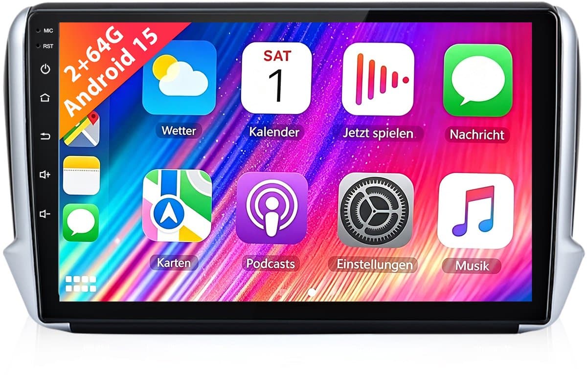 Cestovet Autoradio - Geschikt Voor Peugeot 208/2008 (2011 t/m 2019) - 2+64GB 4Core - 10.1 inch Android 14.0 CarPlay Autoradio - Draadloos CarPlay & Android Auto - Bluetooth & WiFi - GPS Navigatie - FM