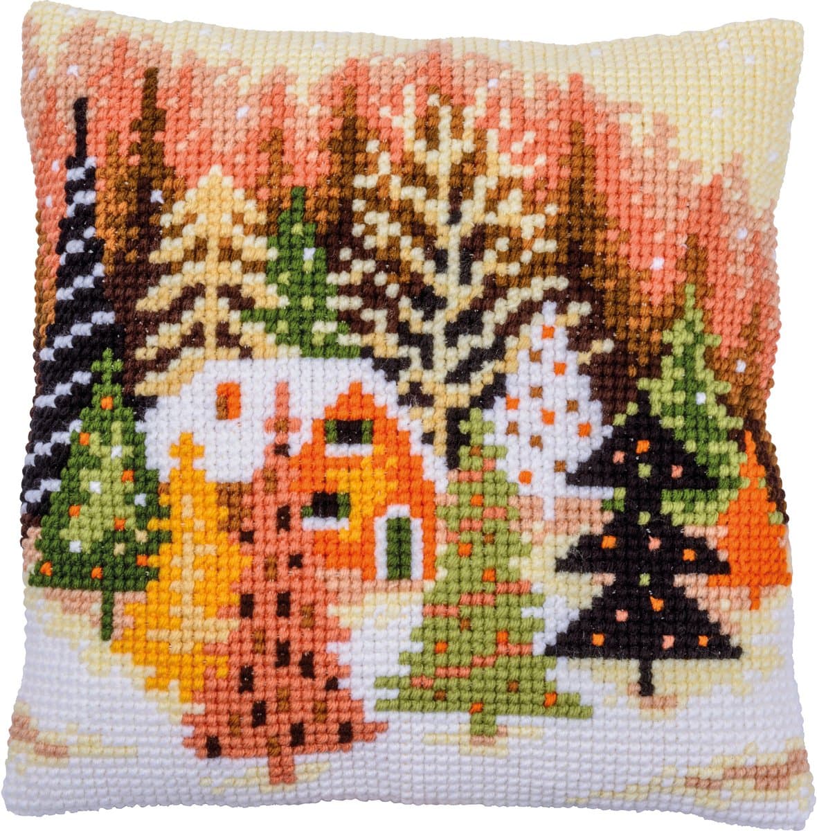 Vervaco - Kruissteekkussen kit - 40 x 40cm - Kerst - Kerstbomen - PN-0202573