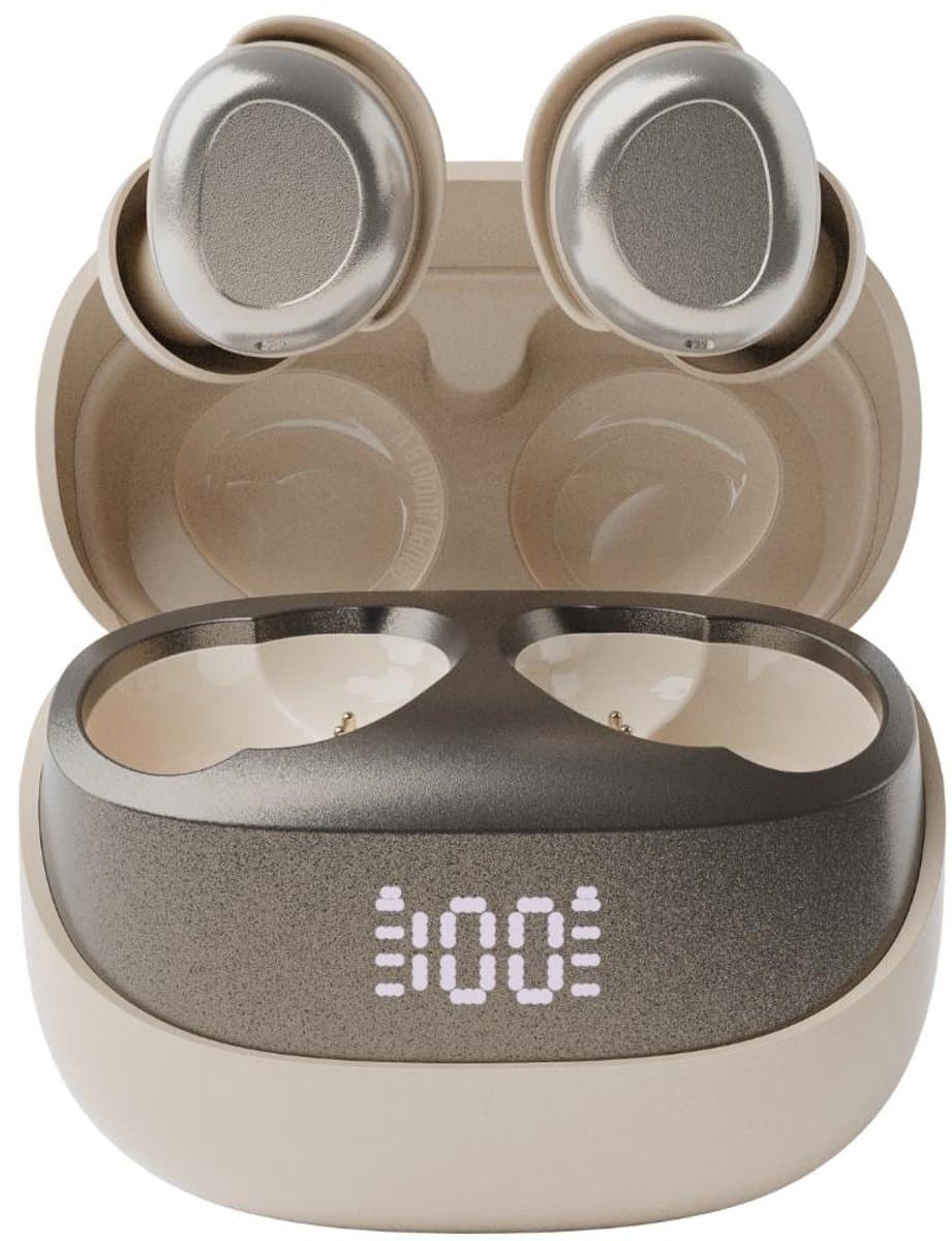 pocobob® Z draadloze oortjes - Wit Goud Beige - bluetooth oordopjes - kleine oordopjes - in ear oortjes - met microfoon - ook voor slapen - Met pocobob APP voor je smartphone